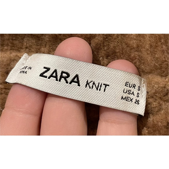 ZARA Knit Camel Long Sleeve Sweater - Picture 2 of 3